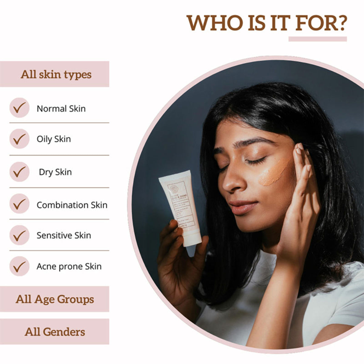 Sandiva One & Done Tinted Sunscreen With Zinc Oxide, SPF 35 PA++++, No White Cast - Tint No. 11