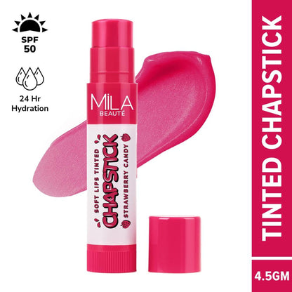 Mila Beauté soft Lips Tinted Chapstick With 24 Hrs Hydration - Strawberry Candy