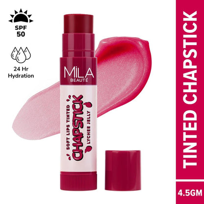 Mila Beauté soft Lips Tinted Chapstick With 24 Hrs Hydration - Lychee Jelly