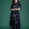 Dhiyona IE Printed V-Neck Straight Tunic With Palazzo