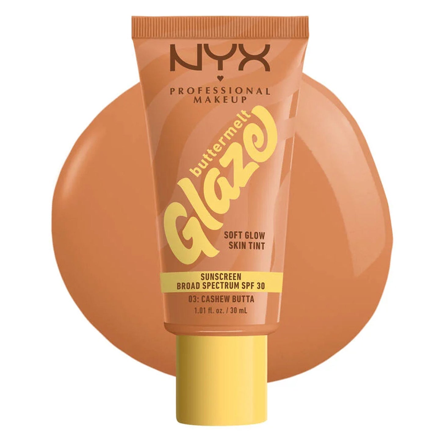 NYX Professional Makeup Buttermelt Glaze Soft Glow Skin Tint + SPF 30 - Cashew Butta