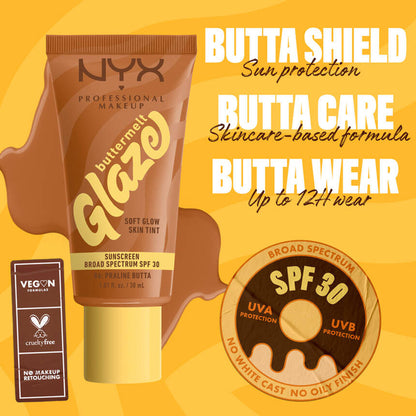 NYX Professional Makeup Buttermelt Glaze Soft Glow Skin Tint + SPF 30 - Praline Butta