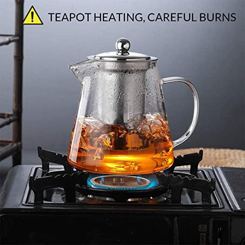 Jinelza Glass Round Kettle Teapot 750ML