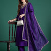 Dhiyona IE Ethnic Motifs Embroidered Thread Work Kurta With Trousers & Dupatta