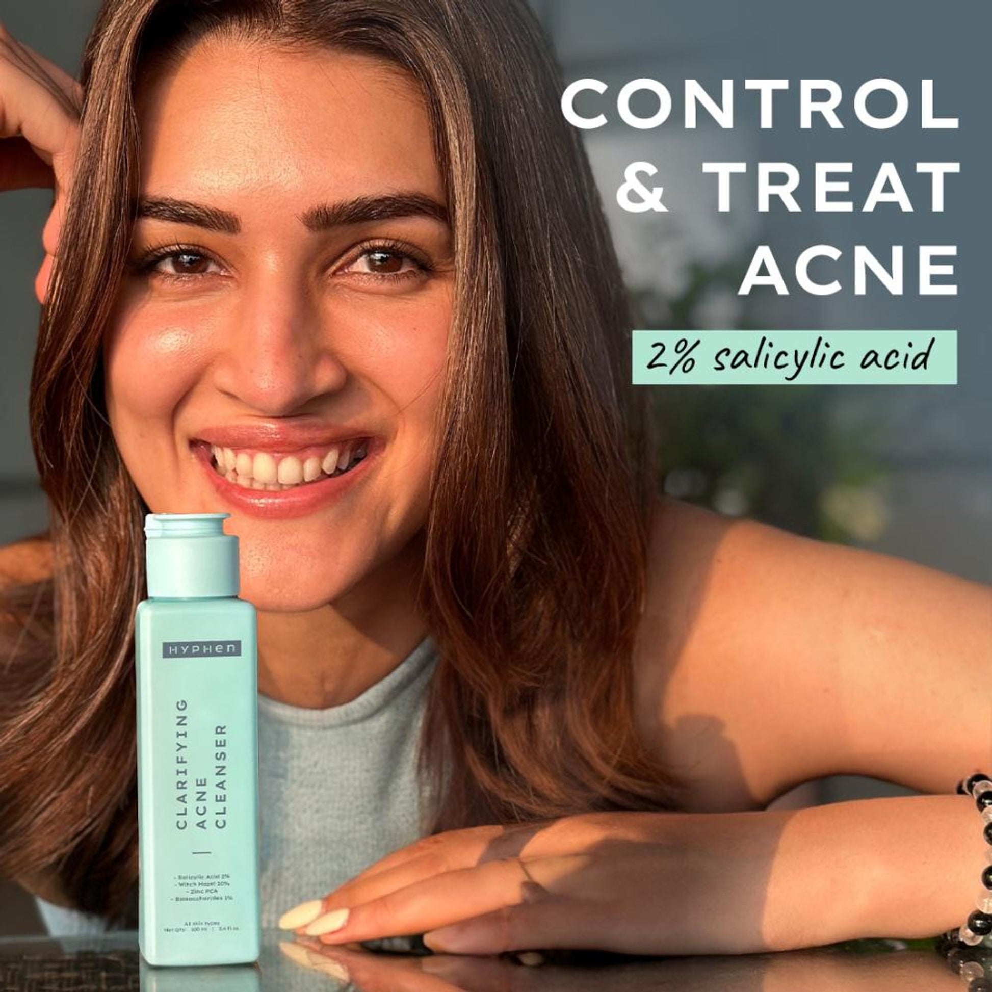 Hyphen Clarifying Acne Cleanser With 2% Salicylic Acid, Anti-Acne Face Wash For Oil Control
