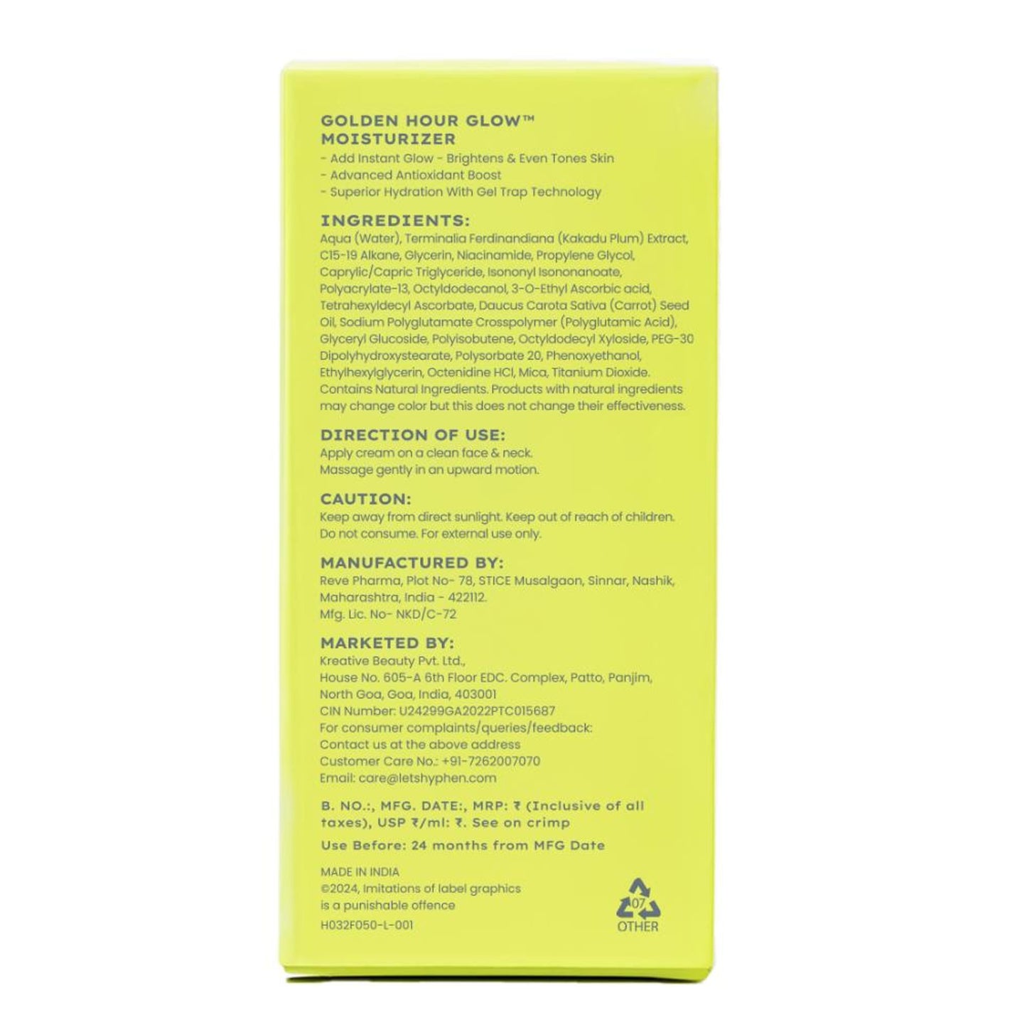 Hyphen Brightening Moisturizer THD- 20% KakaduPlum, Stable Vit C, Dark Spots