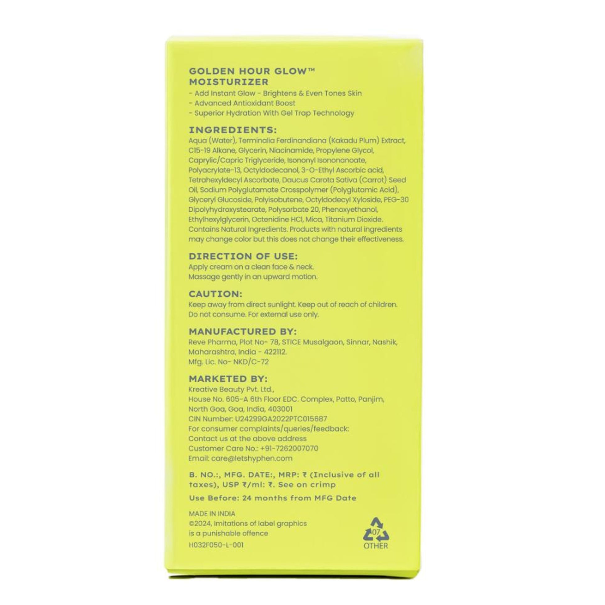 Hyphen Brightening Moisturizer THD- 20% KakaduPlum, Stable Vit C, Dark Spots
