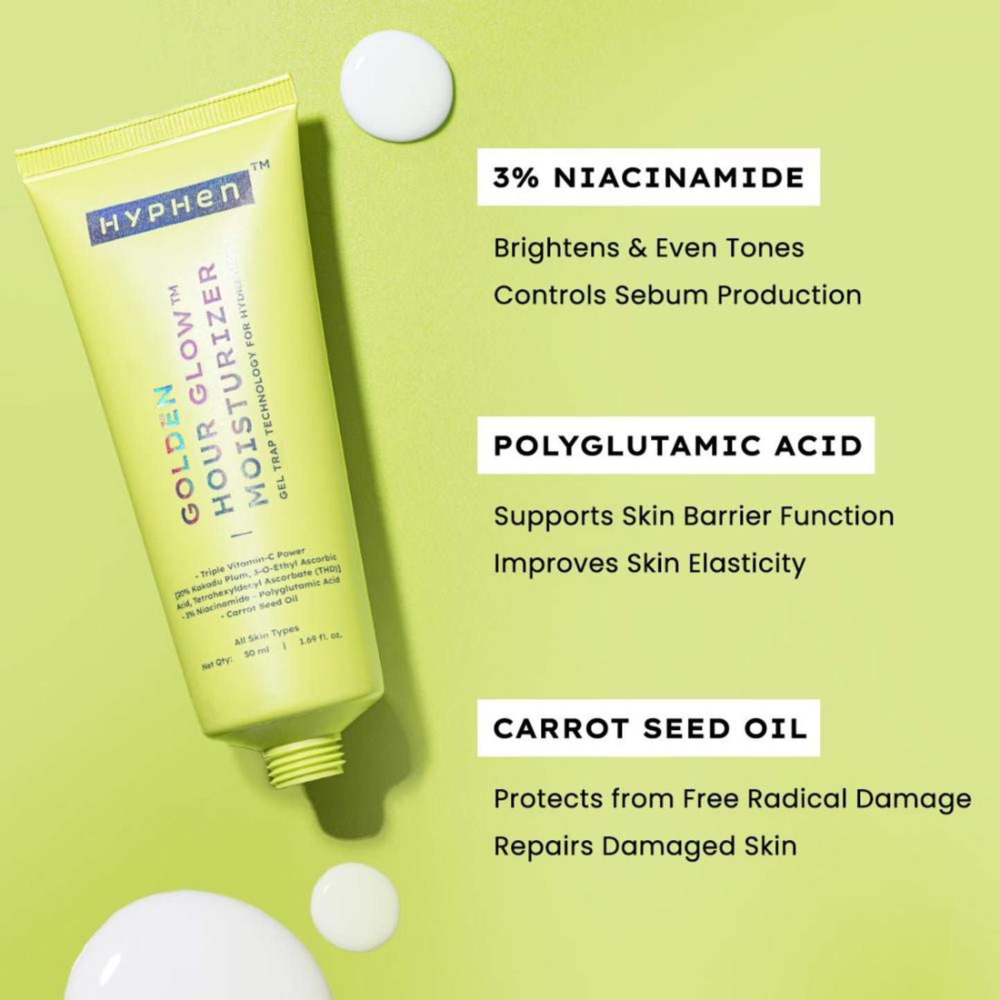 Hyphen Brightening Moisturizer THD- 20% KakaduPlum, Stable Vit C, Dark Spots