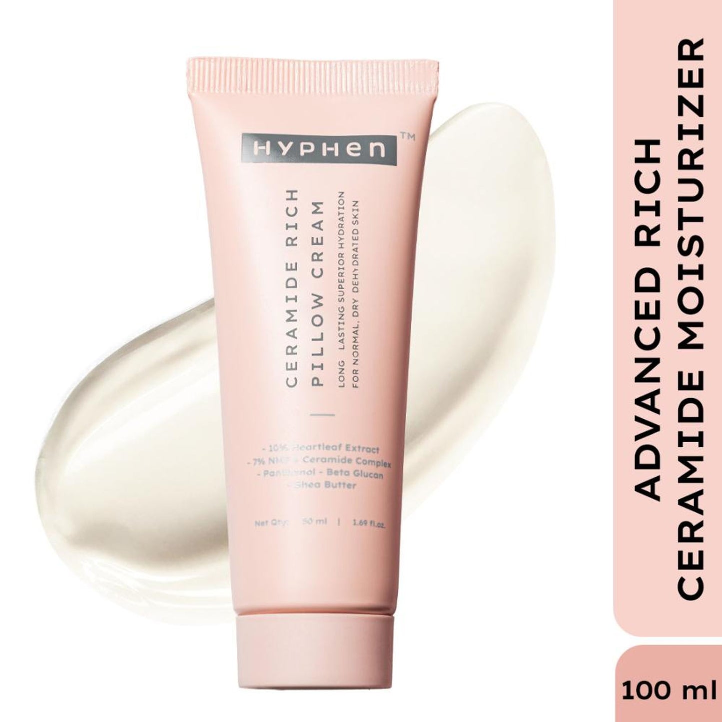 Hyphen 10% Heartleaf & 7% Ceramides-NMF Face Moisturizer| Rich Pillow Cream For Hydration