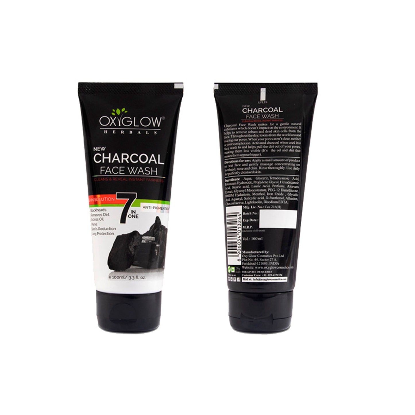 Oxyglow Herbals Charcoal Face Wash