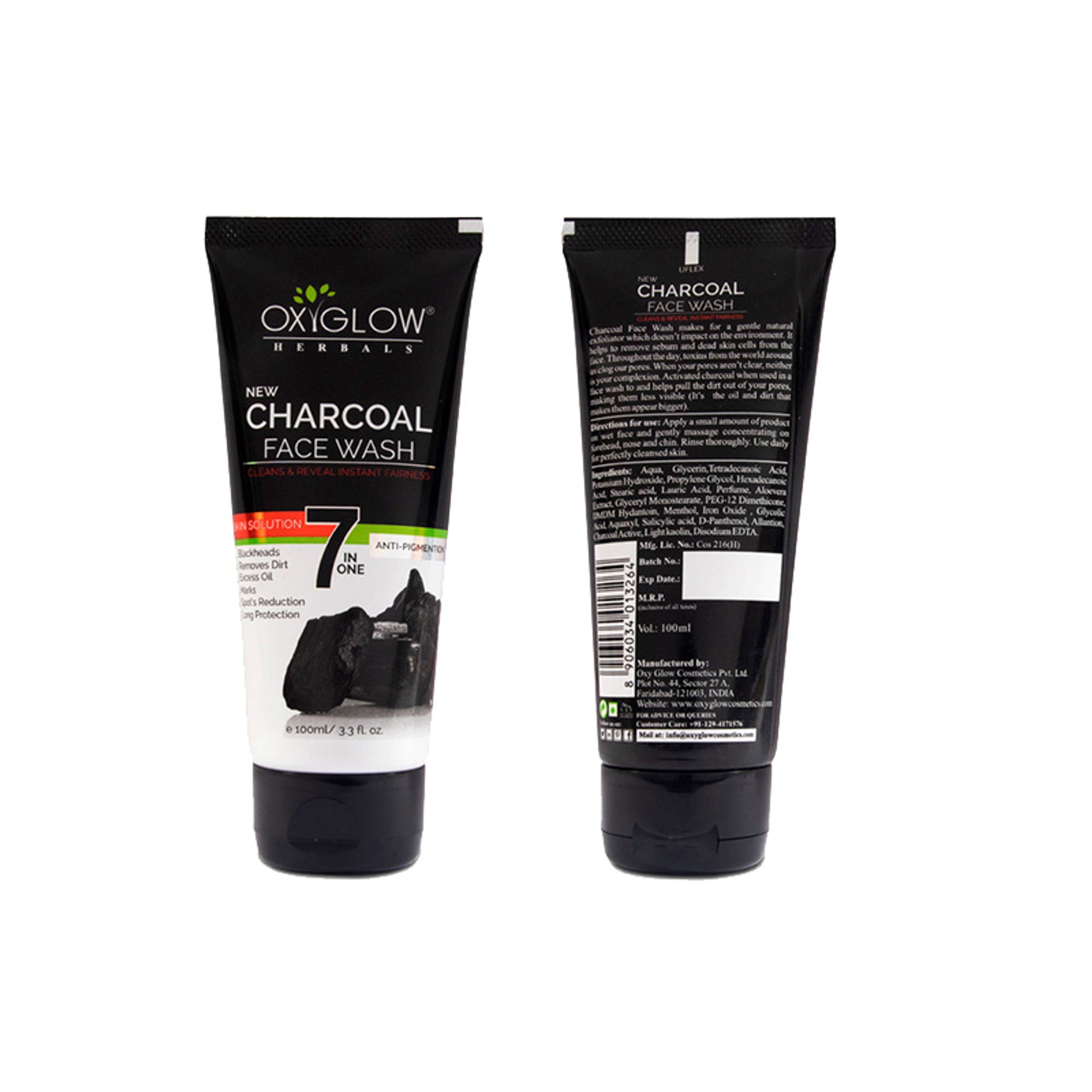 Oxyglow Herbals Charcoal Face Wash