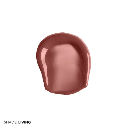 FAE Beauty Peptide Non-Sticky Lip Gloss in Living shade, glossy pink lip color with a smooth, shiny finish.