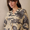 Dhiyona IE Women Printed Regular Linen Kurta with Trousers