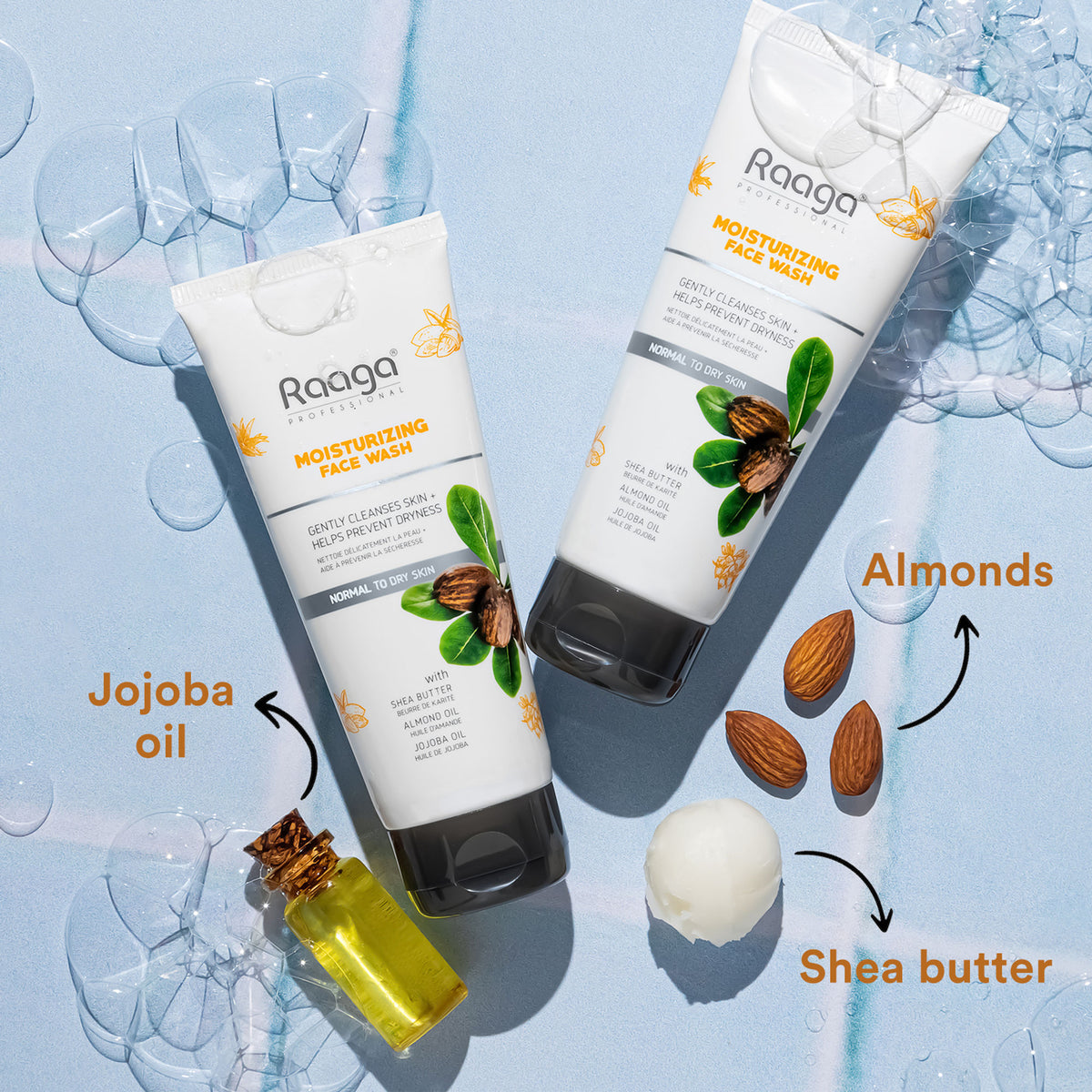Raaga Professional Moisturizing Face Wash With Shea Butter, Jojoba Oil And Almond Oil