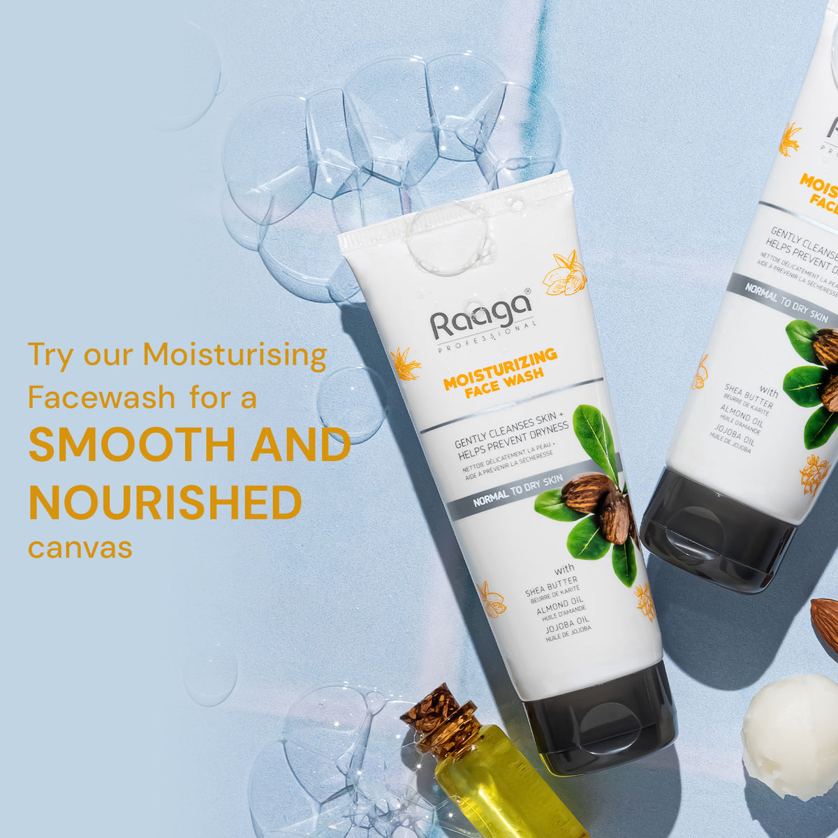 Raaga Professional Moisturizing Face Wash With Shea Butter, Jojoba Oil And Almond Oil