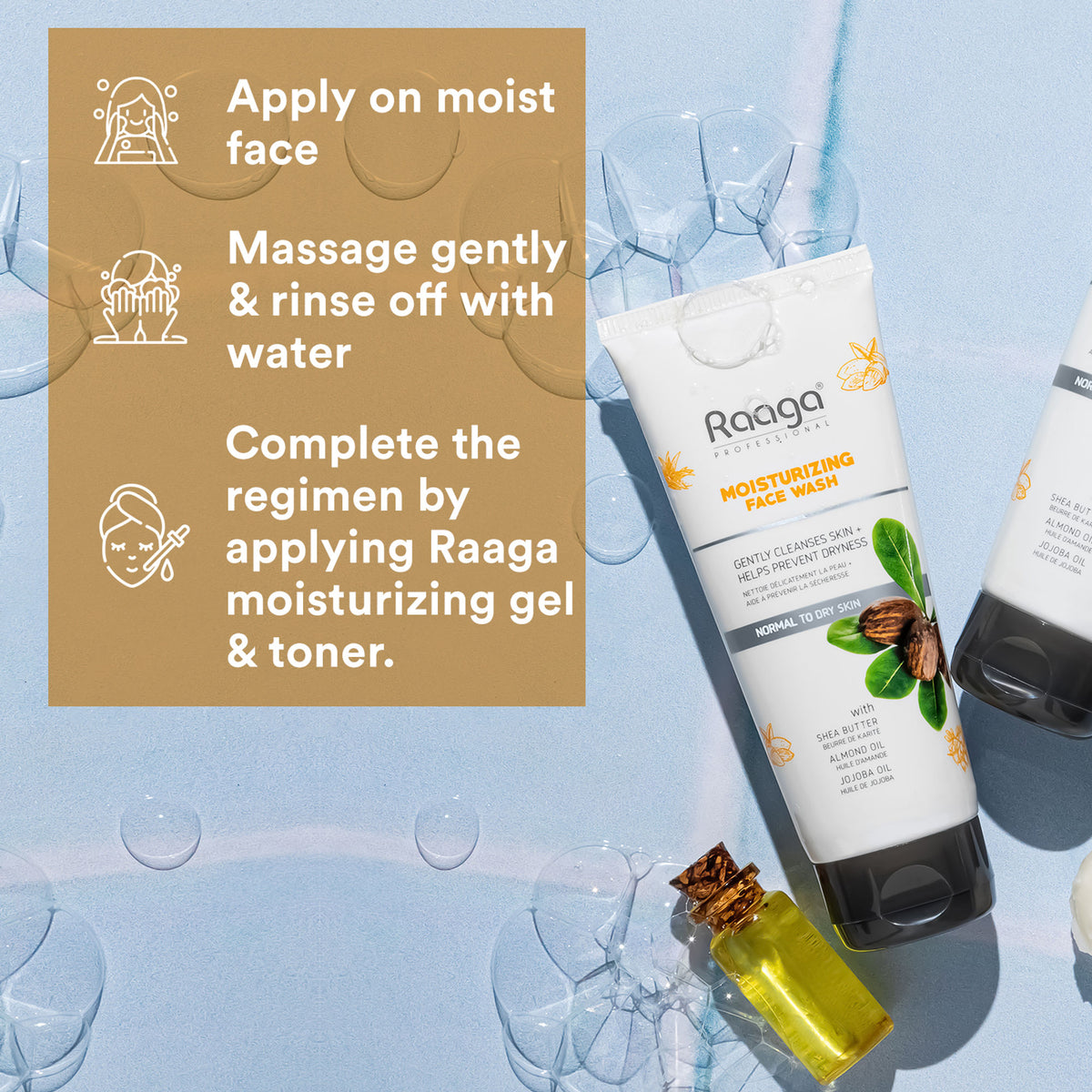 Raaga Professional Moisturizing Face Wash With Shea Butter, Jojoba Oil And Almond Oil