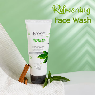 Raaga Professional Refreshing Face Wash, Salicylic Acid & Green Tea Extract For Normal To Oily Skin