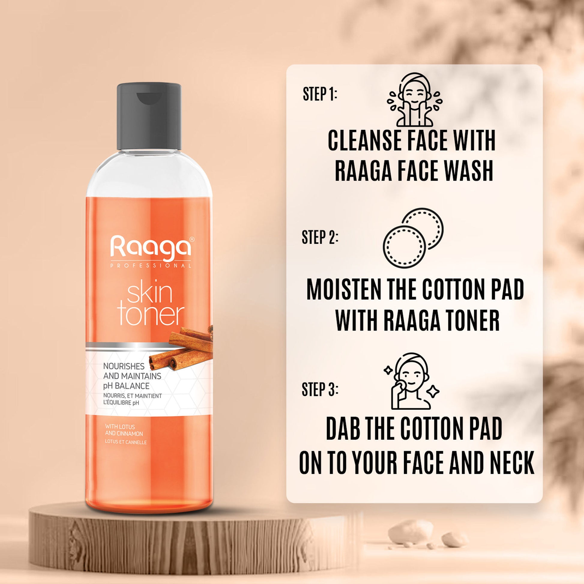 Raaga Professional Skin Toner With Lotus And Cinnamon Extracts