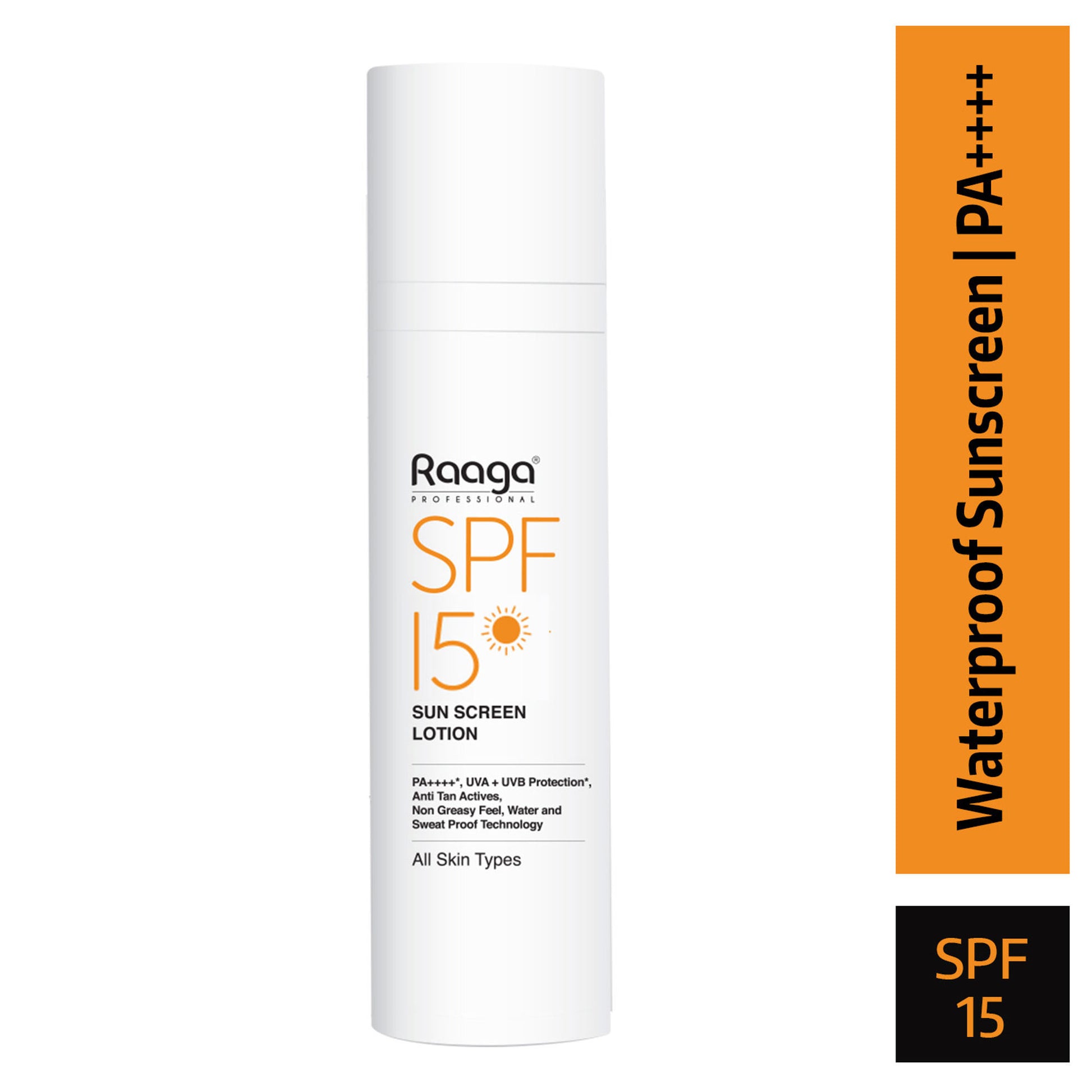 Raaga Professional Spf 15 Pa++++ Sunscreen Lotion With Uva + Uvb Protection, All Skin Types, 55 Ml