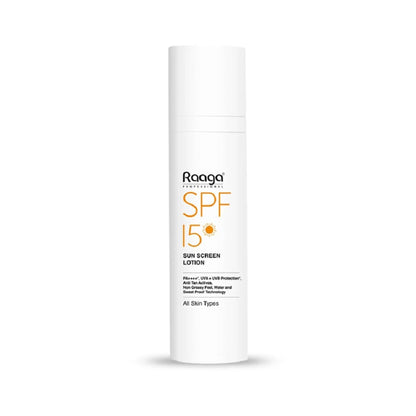 Raaga Professional Spf 15 Pa++++ Sunscreen Lotion With Uva + Uvb Protection, All Skin Types, 55 Ml