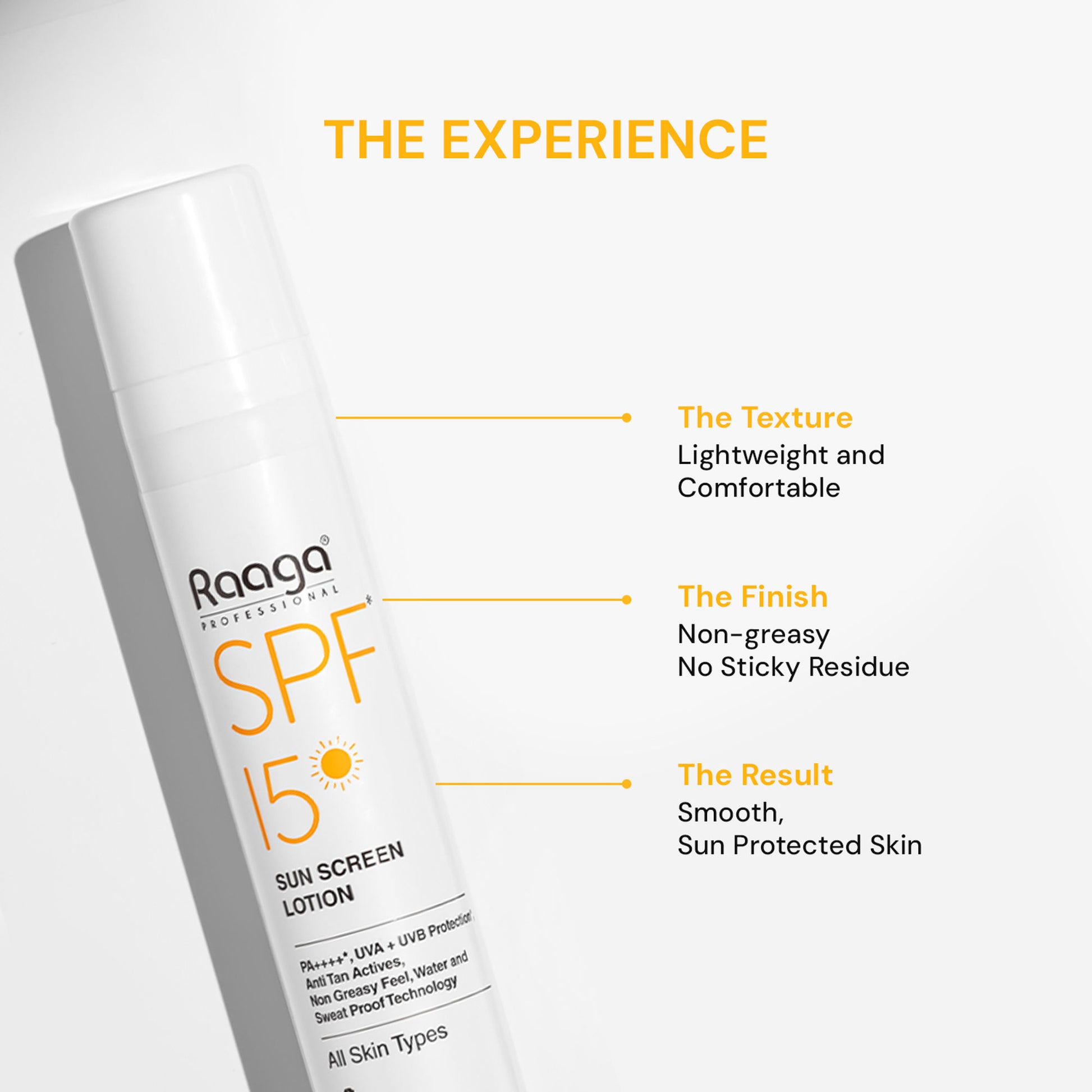 Raaga Professional Spf 15 Pa++++ Sunscreen Lotion With Uva + Uvb Protection, All Skin Types, 55 Ml