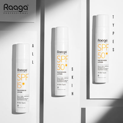 Raaga Professional Spf 15 Pa++++ Sunscreen Lotion With Uva + Uvb Protection, All Skin Types, 55 Ml