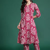 Dhiyona IE Women Ethnic Motifs Printed Pure Cotton Kurta with Trousers