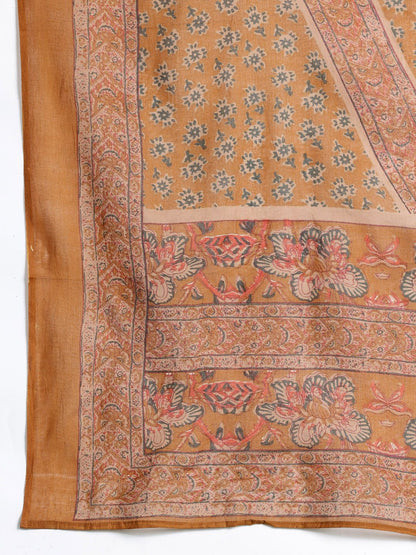 Dhiyona IE Floral Printed Sequinned Pure Cotton Kurta With Trousers & Dupatta