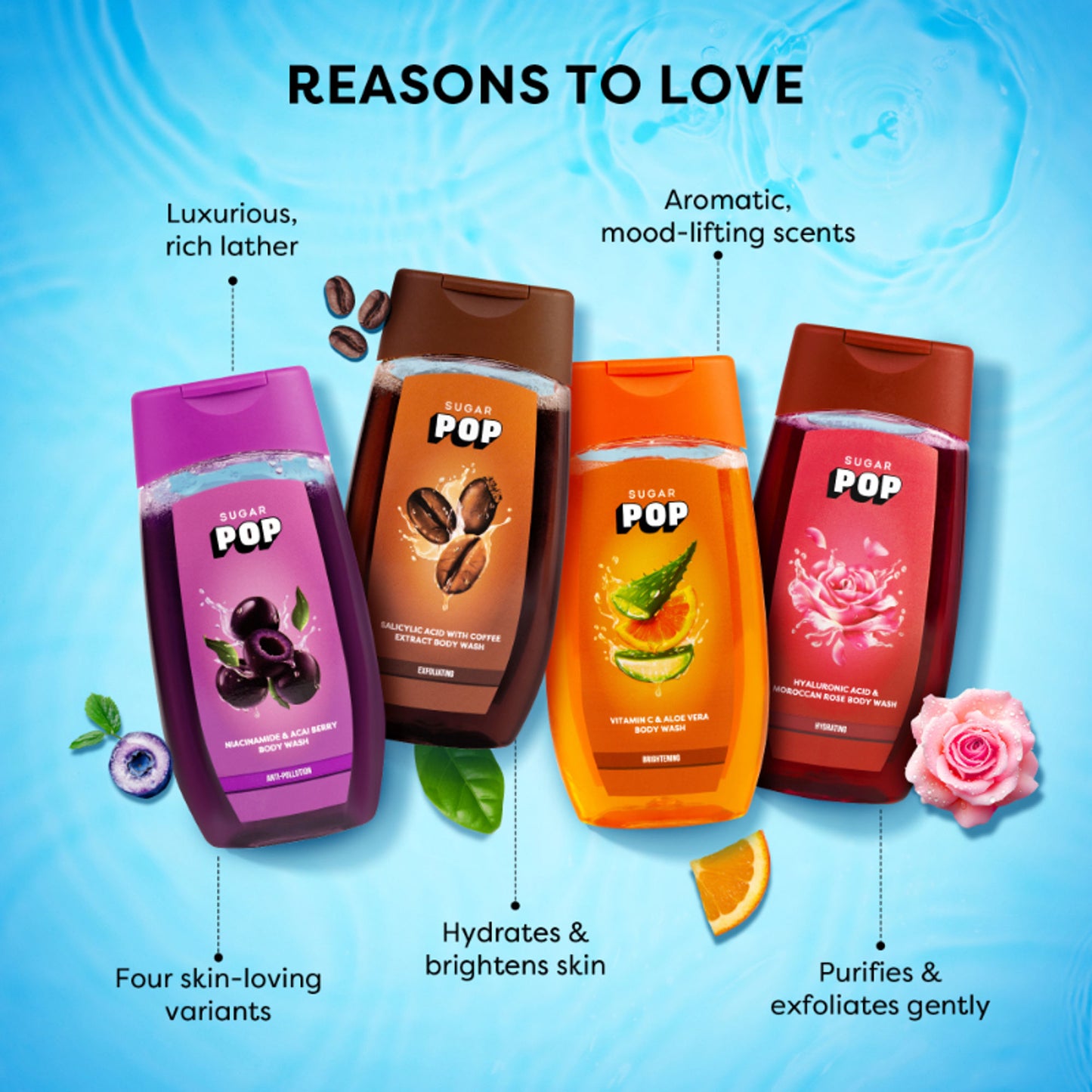 SUGAR POP Hyaluronic Acid & Moroccan Rose Body Wash