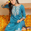 Dhiyona IE Women Ethnic Motifs Embroidered Regular Thread Work Kurta with Trousers