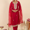 Dhiyona IE Women Ethnic Motifs Embroidered Regular Thread Work Kurta with Trousers & With Dupatta