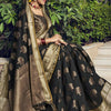 Dhiyona GR Women's Yashomati Leather Black Zari Woven Design Chanderi Cotton Saree