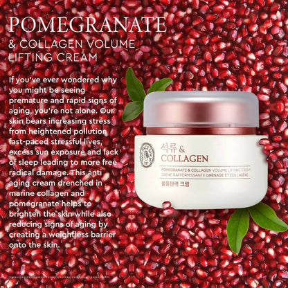 The Face Shop Pomegranate & Collagen Volume Lifting Cream - Indyancart