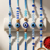 Dhiyona Set Of 5 Blue Evil Eye Thread Rakhi With Roli Chawal Chandan Mishri