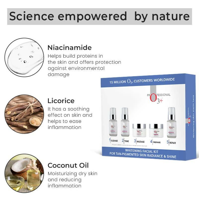 Professional O3+ Whitening Facial Kit for Tan-Pigmented Skin - Indyancart