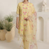 Dhiyona IE Floral Embroidered Thread Work Straight Kurta & Trousers With Dupatta