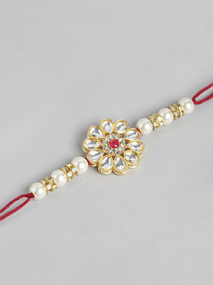 Anouk Unisex Set of 2 Beaded Bhai Bhabhi Rakhis With Roli & Chawal