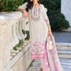 Dhiyona IE Women Floral Embroidered Regular Thread Work Linen Kurta with Trousers & With Dupatta