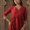 Dhiyona IE Women Solid A-Line Kurta with Trousers