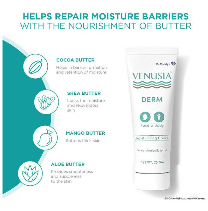 Dr. Reddy's Venusia Derm Moisturizing Cream For Face & Body - Indyancart