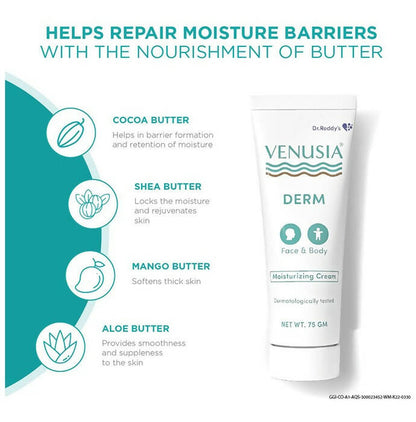 Dr. Reddy's Venusia Derm Moisturizing Cream For Face & Body - Indyancart