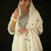 Indyancart IE Floral Embroidered Thread Work Straight Kurta with Trouser & Dupatta