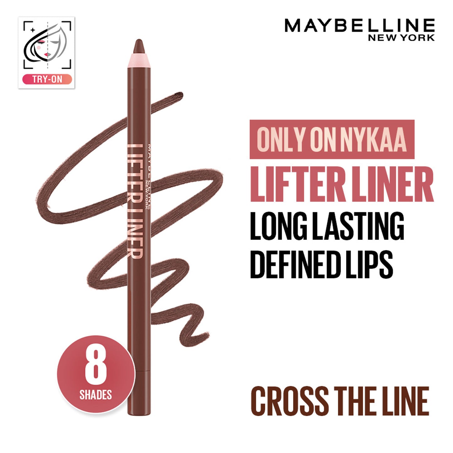 Maybelline New York Lifter Liner Lip Liner Pencil With Hyaluronic Acid - Cross The Line