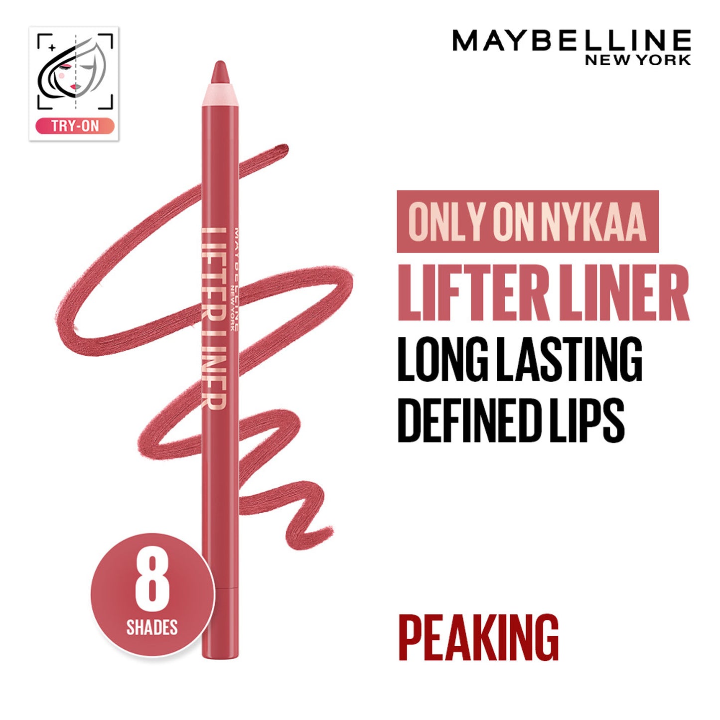 Maybelline New York Lifter Liner Lip Liner Pencil With Hyaluronic Acid - Peaking