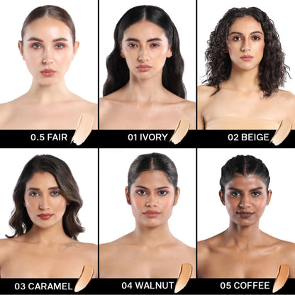 Flicka The Base Story Foundation High Coverage Satin Matte Finish Lightweight Waterproof - 03 Caramel