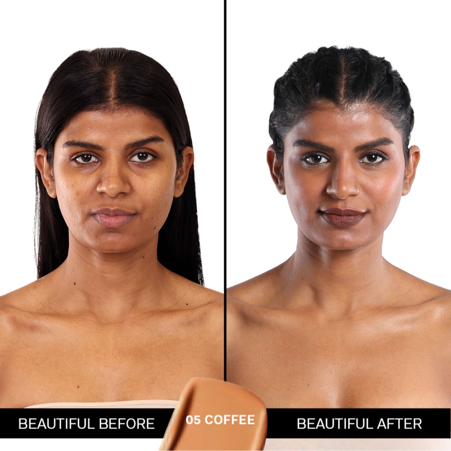 Flicka The Base Story Foundation High Coverage Satin Matte Finish Lightweight Waterproof - 05 Coffee