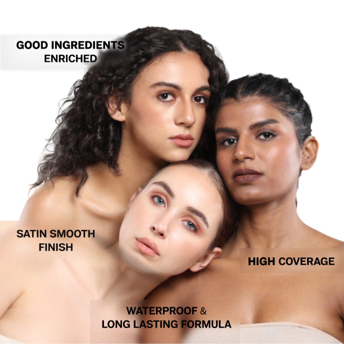 Flicka The Base Story Foundation High Coverage Satin Matte Finish Lightweight Waterproof - 05 Coffee