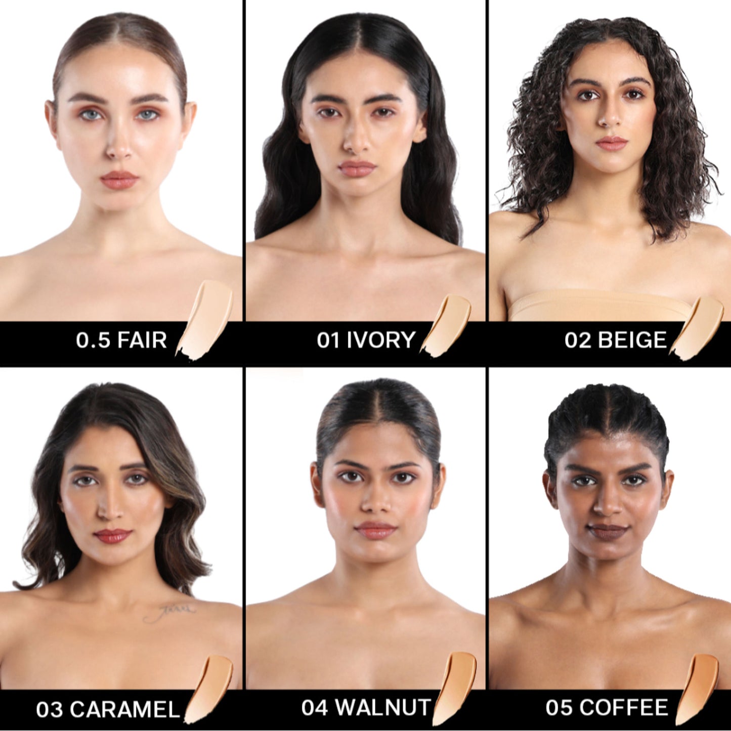 Flicka The Base Story Foundation High Coverage Satin Matte Finish Lightweight Waterproof - 05 Coffee