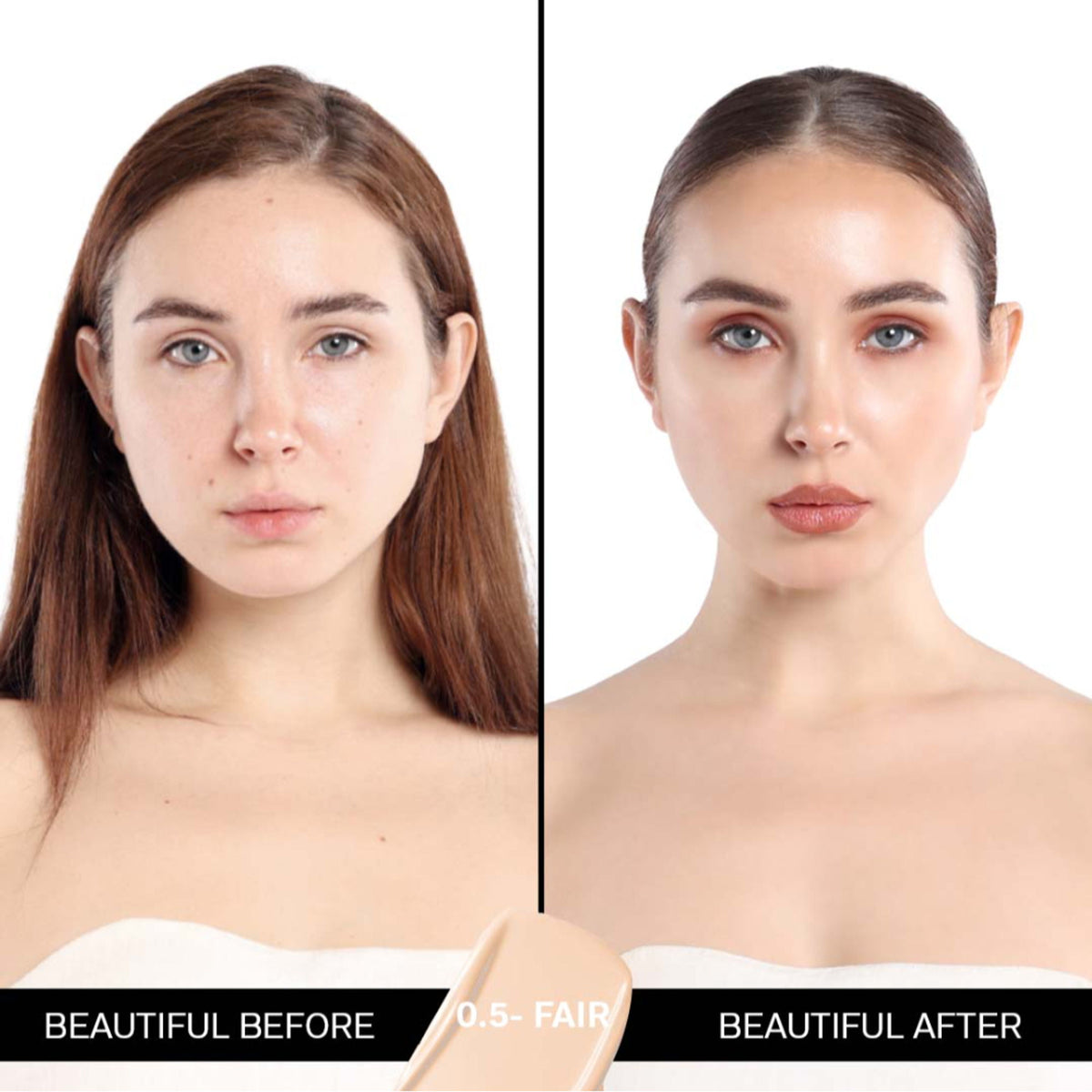 FLiCKA Flicka The Base Story Foundation in Fair shade with high coverage, satin matte finish, lightweight, waterproof liquid makeup