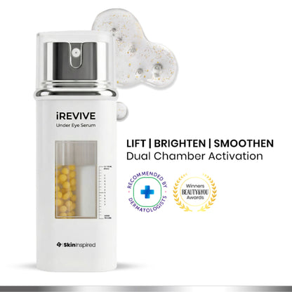 SkinInspired iREVIVE Dual Chamber Under Eye Serum, Brightening & De-Puffing Eye Treatment
